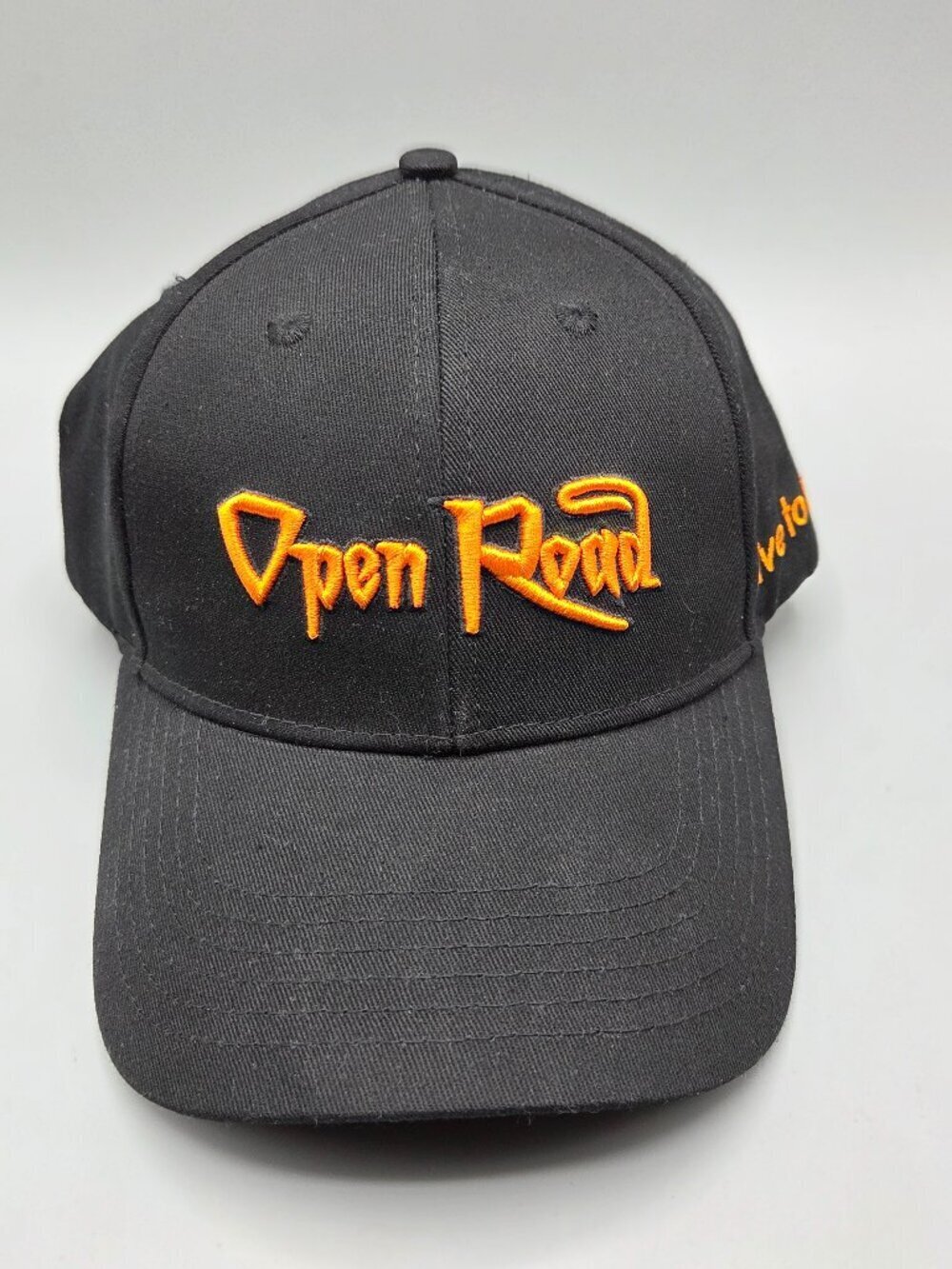 Open Road Live to Ride Embroidered Hat Black Orange Adjustable Unisex